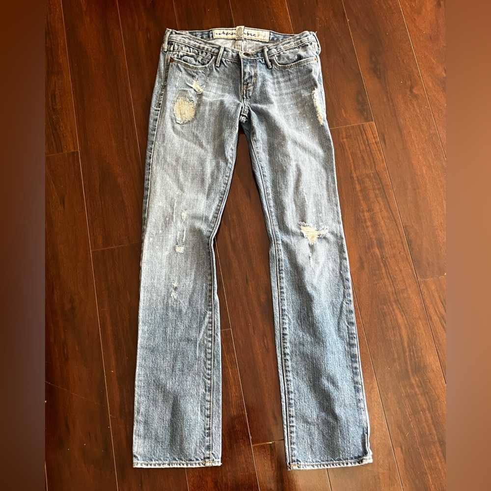 ⭐️EUC - Abercrombie - Distressed Denim Jeans - Girls Size 12